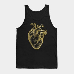 Heart Human Anatomy Gold jellow Tank Top